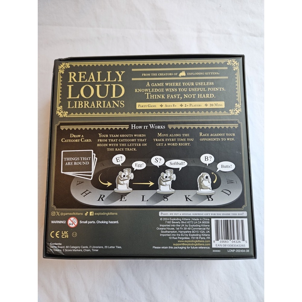 Really‎ Loud Librarians by Exploding Kittens Party Game/Word Game Humor Complete - Picture 2 of 2